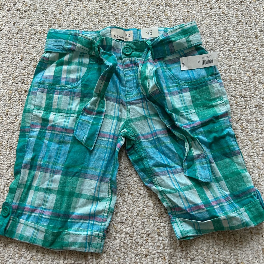 green blue girls cargo shorts